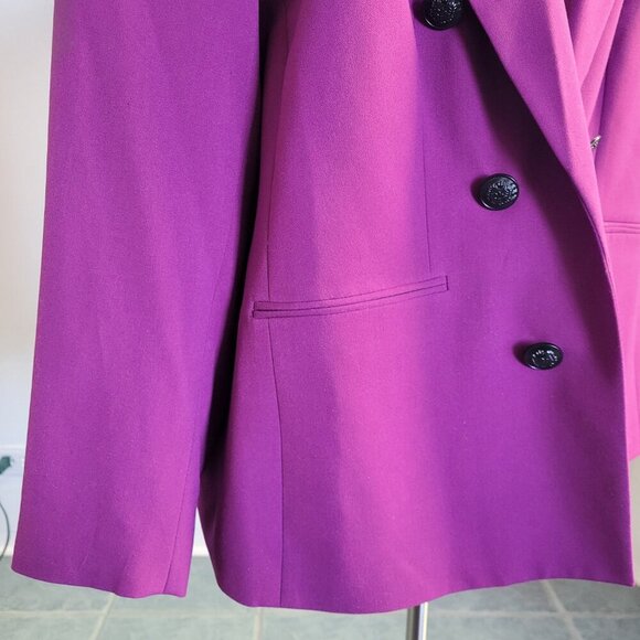 Bar III Women's Plum Compression Faux Double-Breasted Blazer (Size: 2X) - Picture 9 of 16
